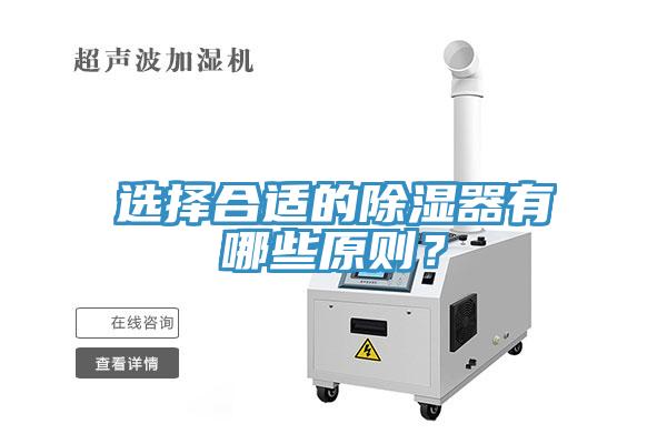 選擇合適的除濕器有哪些原則？