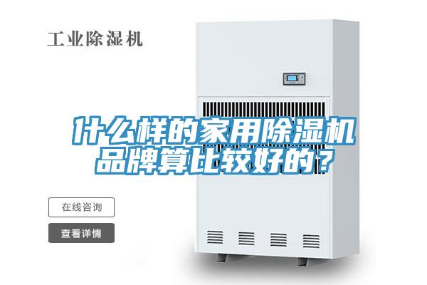 什么樣的家用除濕機品牌算比較好的？