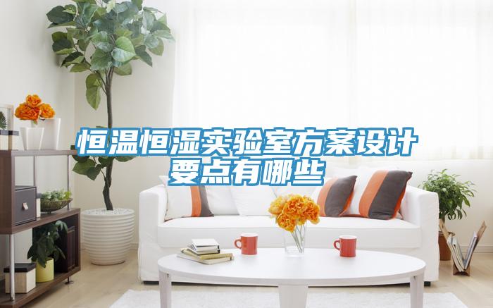 恒溫恒濕實驗室方案設(shè)計要點有哪些