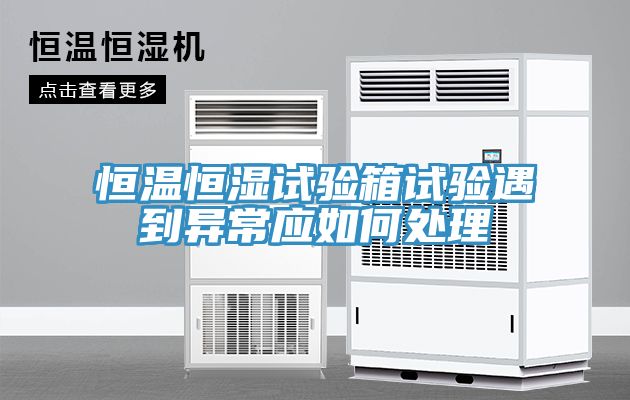恒溫恒濕試驗箱試驗遇到異常應(yīng)如何處理