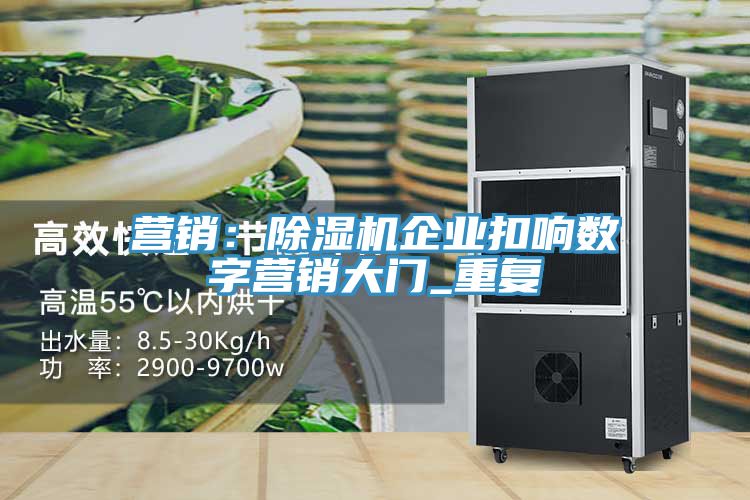 營(yíng)銷(xiāo)：除濕機(jī)企業(yè)扣響數(shù)字營(yíng)銷(xiāo)大門(mén)_重復(fù)