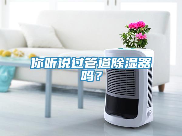 你聽說過管道除濕器嗎？